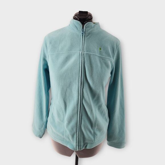 Lilly Pulitzer Fleece Jacket Women's XL Light Blue Full Zip W/ Pockets Outdoors - Picture 1 of 8